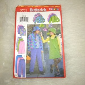 BUTTERICK 5721 sz 7-8-10 Very Easy Girl's outfits, great for fleece